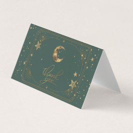 Celestial Moon Stars Frame Thank You Card Visitenkarten