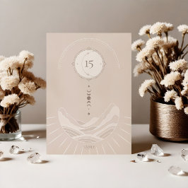 Celestial Moon Stars Holistic Boho Tabel Number Tischnummer