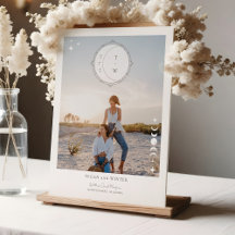 Celestial Moon Stars Monogramm Begrüßungszeichen