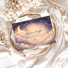 Celestial Moon Stars Neutral Diapper Raffle Begleitkarte