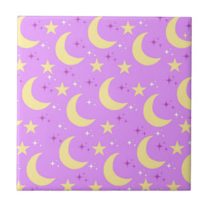 Celestial Moon Stars Pattern Fliese