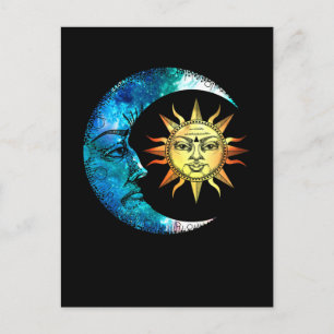 Celestial Moon Sun Spiritualität Luna Art Postkarte