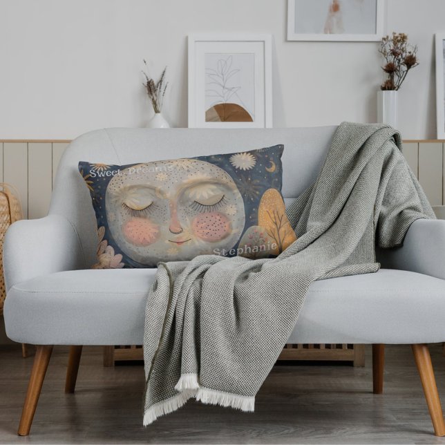 Celestial Moon Sweet Dreams Individuelle Name Nied Kissenbezug (Celestial Moon Kidds Name Sweet Dreams Bed Pillow)