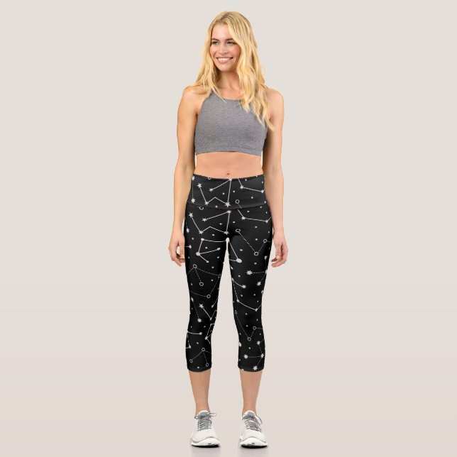 Celestial Moon Theme Capri Leggings (Vorderseite)