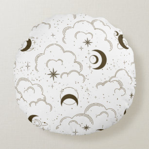 Celestial Moon Theme Rundes Kissen