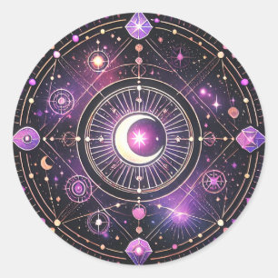 Celestial Moon und Gemstone Sticker mystisch