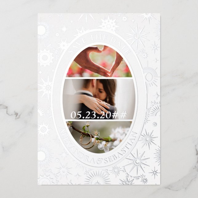 Celestial Moon Wedding Ankündigung Save the Date (Vorderseite)