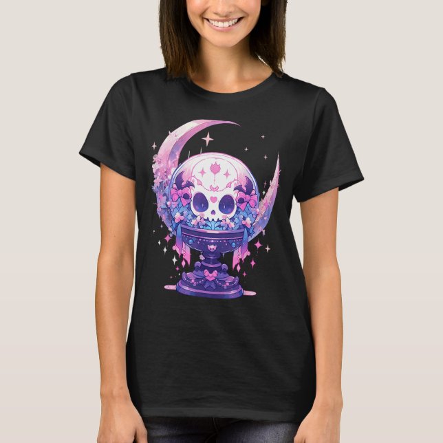 Celestial Moon Witchy Crystal Ball Pastel Goth Wit T-Shirt (Vorderseite)