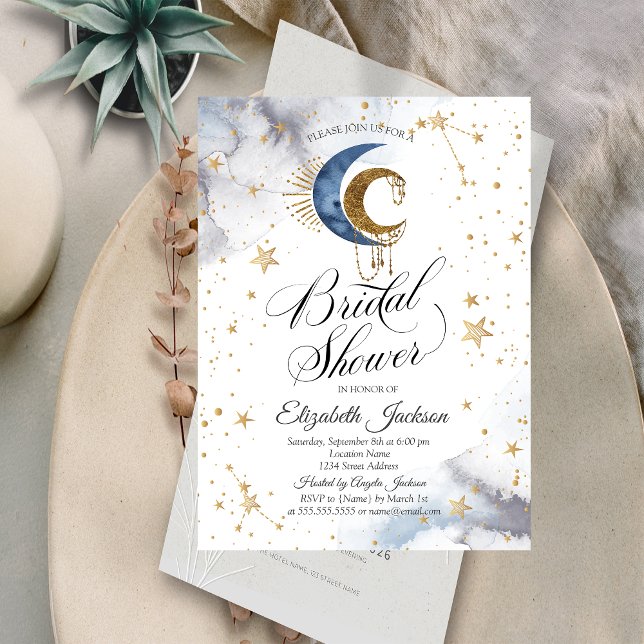 Celestial Moons, Stars Bridal Dusche Einladung (Von Creator hochgeladen)