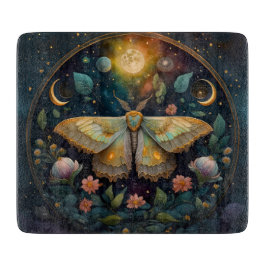 Celestial Moth and Moon Phases – Enchanted Night Schneidebrett