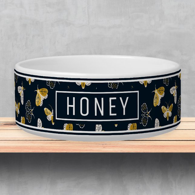 Celestial Moth Boho Muster Name Template Pet Bowl Napf (Von Creator hochgeladen)