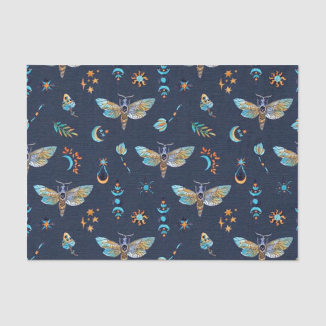 Celestial Moth Butterfly Pattern Seidenpapier (Vorderseite)