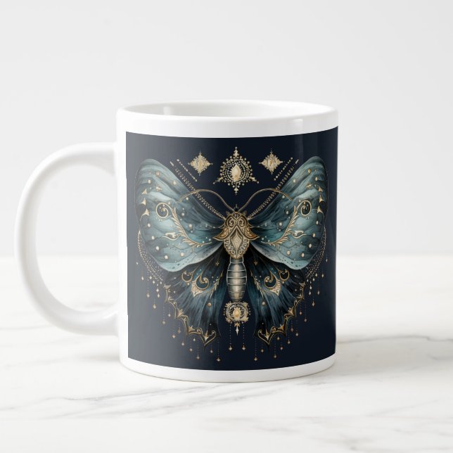 Celestial Moth Dark Aesthetic Coffee Mug Jumbo-Tasse (Links)