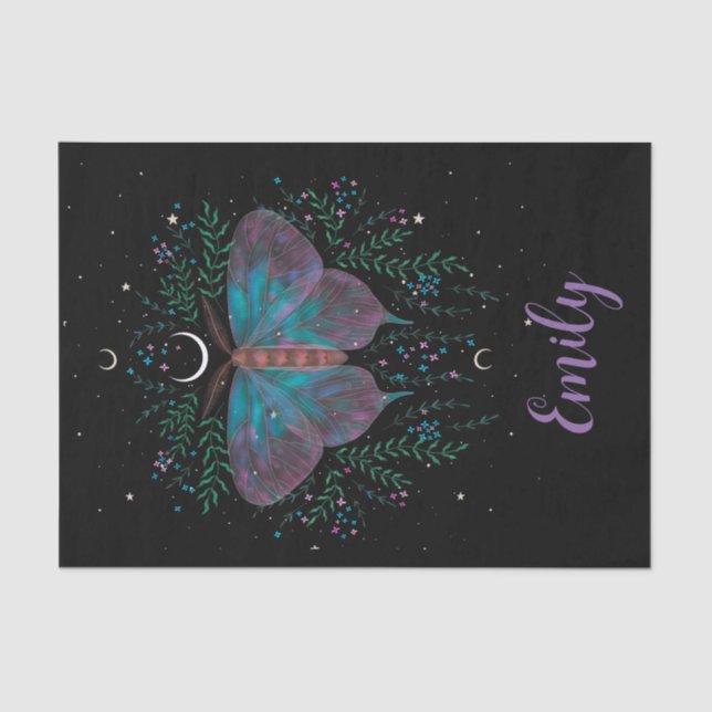 Celestial Moth Personalisiert Seidenpapier (Vorderseite)