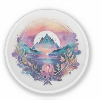 Celestial Mountain und Lotus Dreamscape Aufkleber