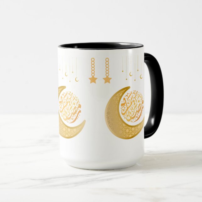 Celestial Mug – Gold Crescent Moons & Stars for Dr Tasse (VorderseiteRechts)