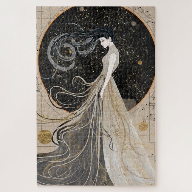 Celestial Muse Dreamy Kosmische Frau Puzzle (Vertikal)
