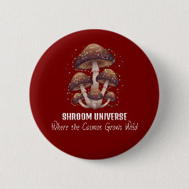 Celestial Mushroom Constellation Universe Button