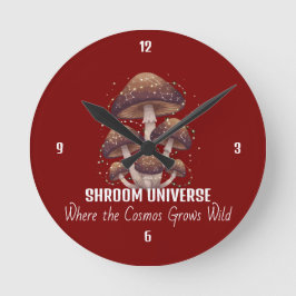 Celestial Mushroom Constellation Universe Runde Wanduhr