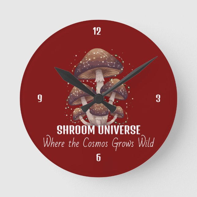Celestial Mushroom Constellation Universe Runde Wanduhr (Vorderseite)