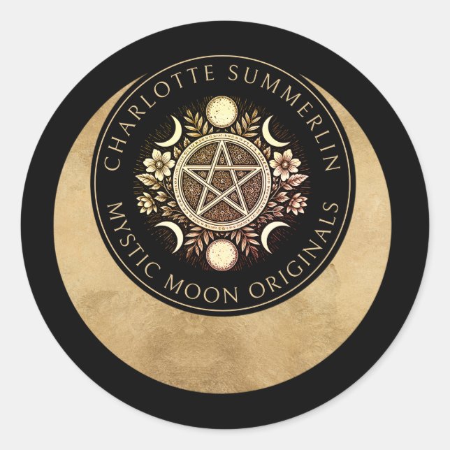 Celestial Mystic Moon Jewelier Designer Sticker (Vorderseite)