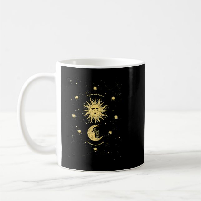 Celestial Mystical Sun Moon Gothic Boho Bohemisch  Kaffeetasse (Links)