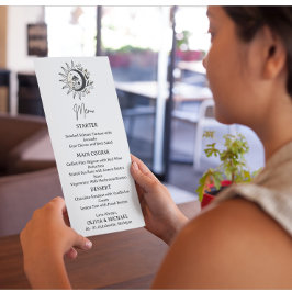 Celestial Mystical Wedding Menu Card  Menükarte