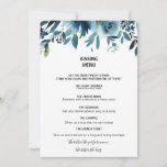 Celestial Navy Blue Floral Kissing Menu<br><div class="desc">Dieses himmlische marineblaue Kissingmenü ist perfekt für einen modernen Hochzeitsempfang. Das Design umfasst marinöse,  blaue und indigofarbene,  schön von Hand gezeichnet Bauern,  die schön in einem hübschen Bouquet angeordnet sind.</div>