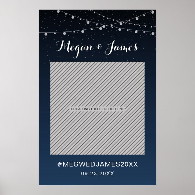 Celestial Navy Blue Star Wedding Foto Props Poster (Vorne)