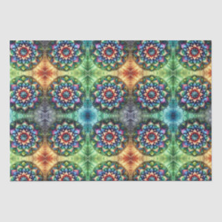 Celestial Neon Mandala Retro-Modern Seidenpapier