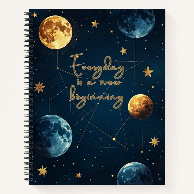 Celestial New Beginnings Spiral Notebook Notizbuch (Vorderseite)
