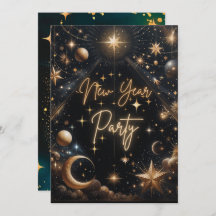 Celestial New Year Party Einladung Card
