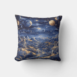 Celestial Night Blue Fantasy Landschaft Kissen
