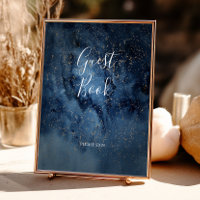 Celestial Night Sky | Gold Guest Book Sign