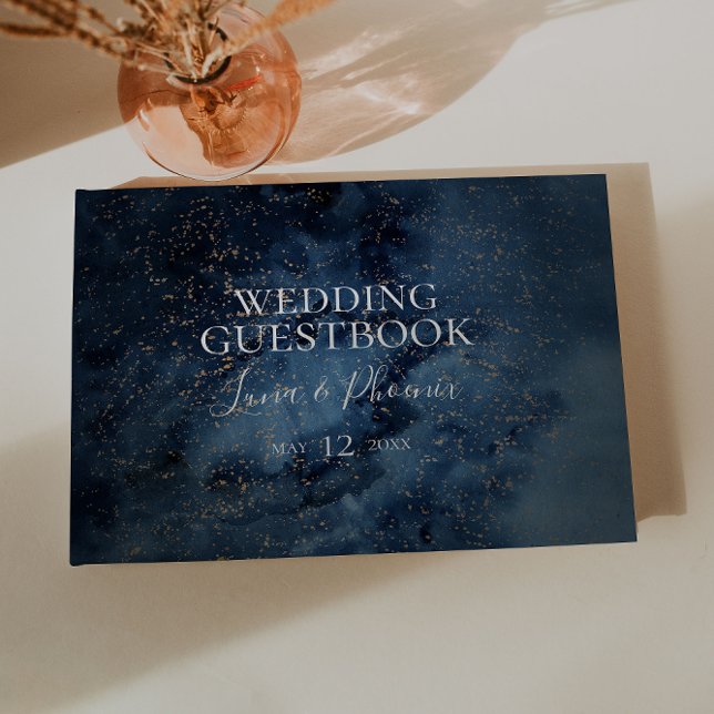 Celestial Night Sky | Gold Wedding Guest Book Gästebuch (Von Creator hochgeladen)