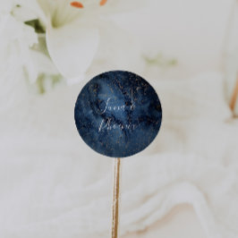Celestial Night Sky | Gold Wedding Umschlag Aufkle Runder Aufkleber