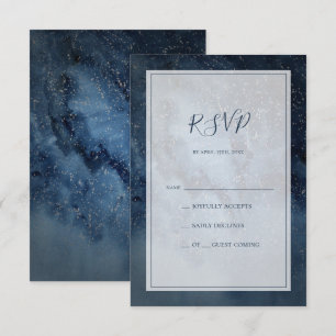 Celestial Night Sky   Mit Frame RSVP Card Karte