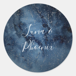 Celestial Night Sky | Silberne Umschlag Aufkleber