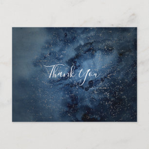 Celestial Night Sky Silver Danke, Postcard Postkarte