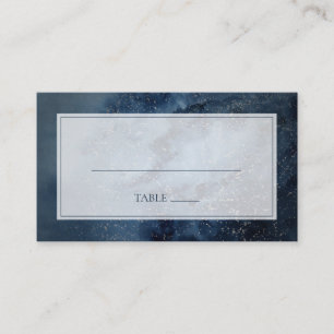Celestial Night Sky   Silver Flat Wedding Platzkarte