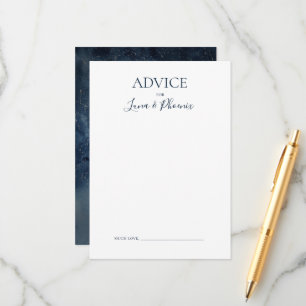 Celestial Night Sky   Silver Wedding Advice Card Hinweiskarte