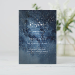 Celestial Night Sky Silver Wedding Reception Card Begleitkarte