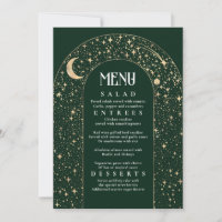 Celestial Night Sky Stars Arch Wedding Menu