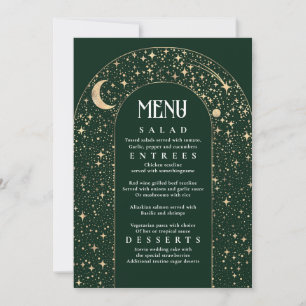 Celestial Night Sky Stars Arch Wedding Menu Einladung