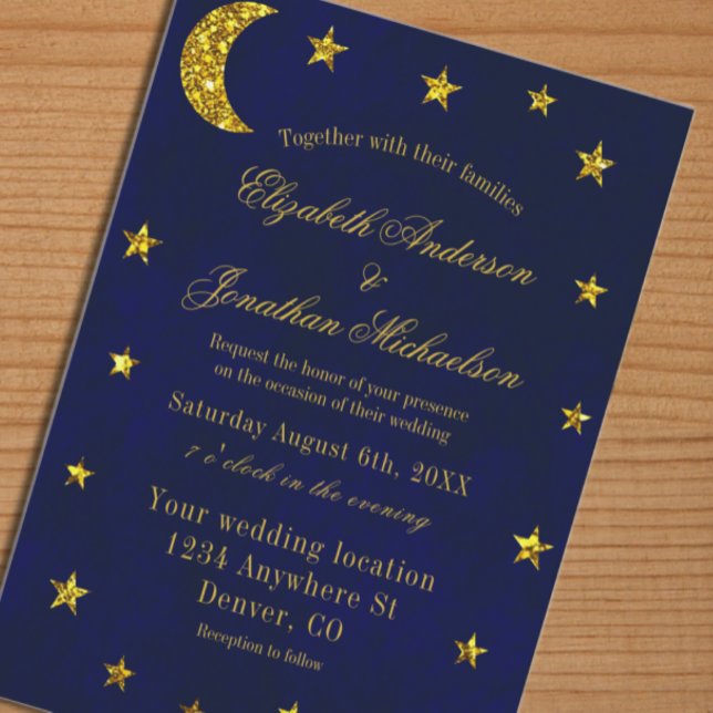 Celestial Night Sky Wedding Einladung (Von Creator hochgeladen)