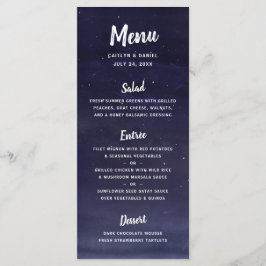 Celestial Night Sky Wedding Menükarte