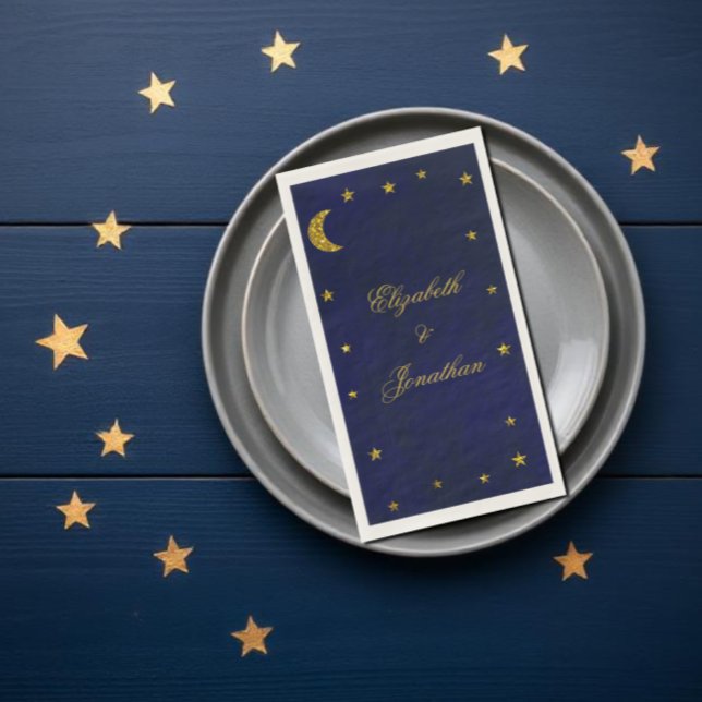 Celestial Night Sky Wedding Napkins Serviette (Von Creator hochgeladen)
