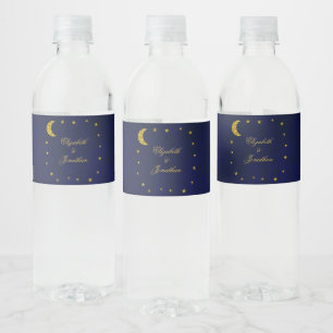 Celestial Night Sky Wedding Wasserflaschenetikett