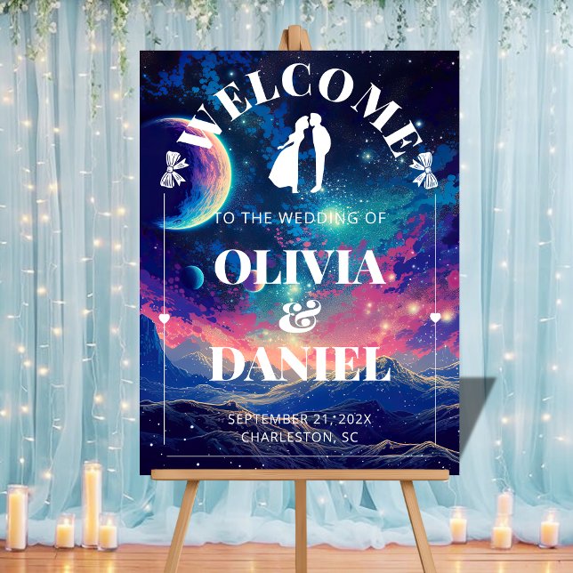 Celestial Night Sky Wedding Welcome Acrylic Sign Acrylschild (Von Creator hochgeladen)