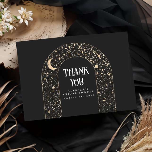 Celestial Night Stars Elegant Vielen Dank Dankeskarte (Celestial Arch Thank You Card)